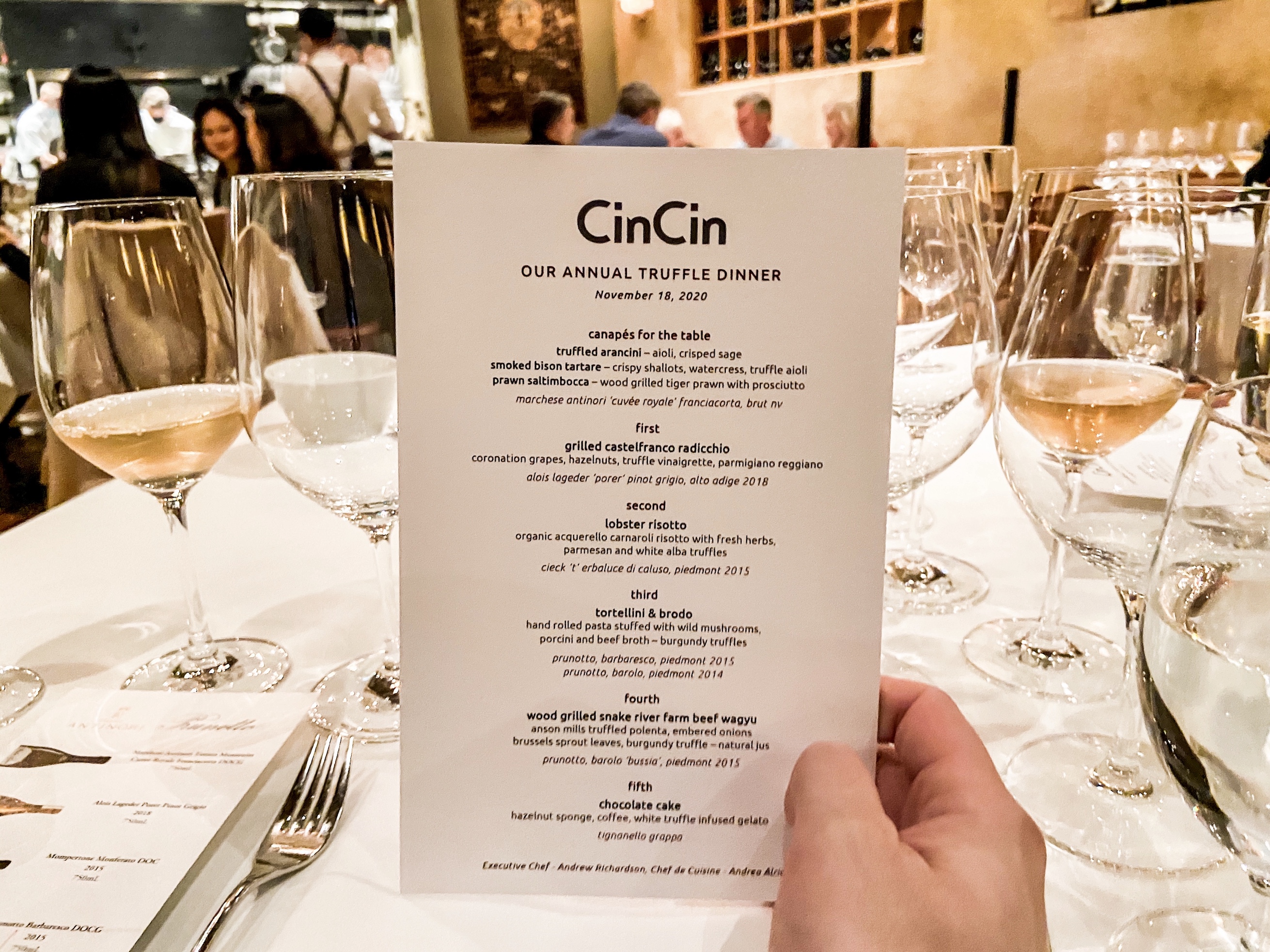 CinCin Truffle Dinner 2020